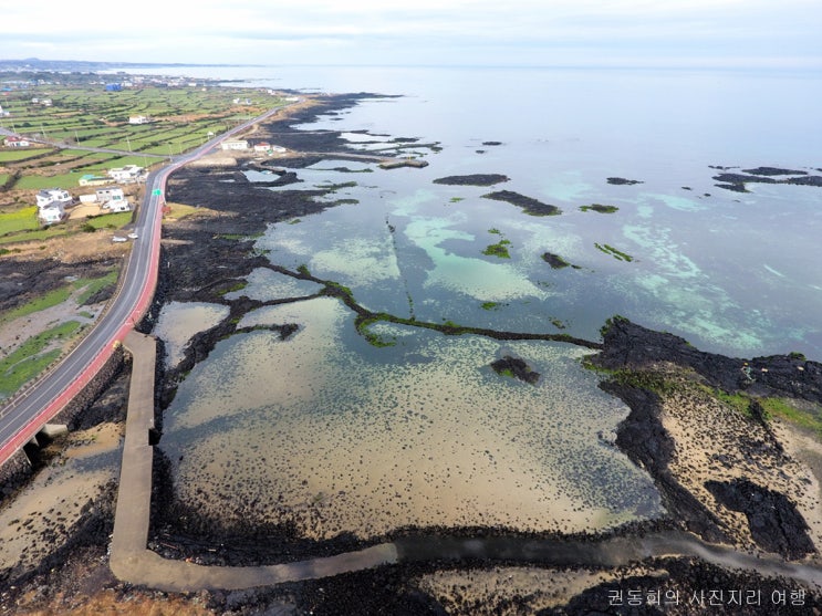 >드론 사진 123< 제주 하도리 원담(갯담) 1 - 멜튼개